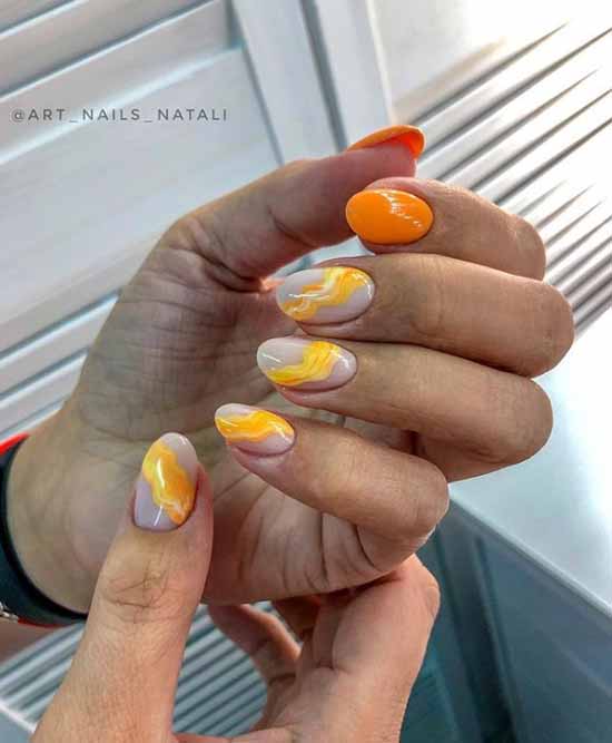 Manucure orange 2026: photo de nouveaux articles avec design