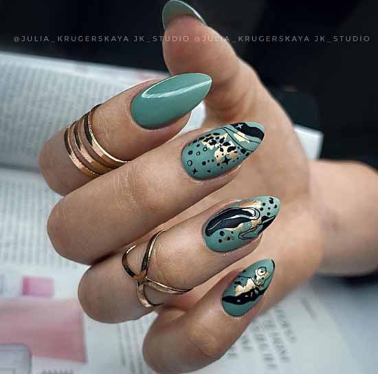 Manucure verte 2026: photo de nouveaux articles avec les meilleurs designs d'ongles