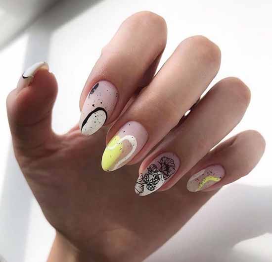 Manucure jaune 2026: photo avec le design le plus en vogue