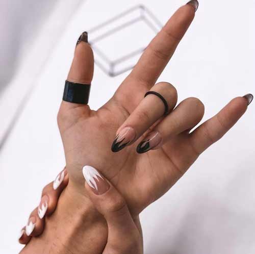 Veste noire et blanche