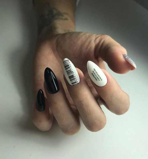 Photo de conception de manucure en noir et blanc
