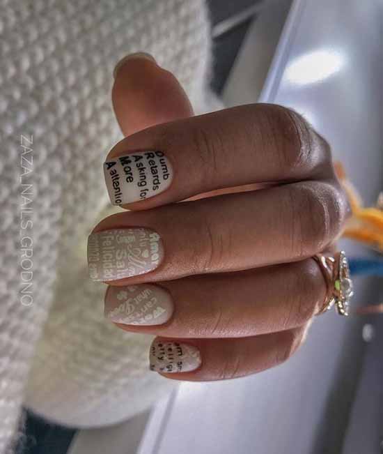 Manucure noir et blanc 2026: photo, top design des ongles