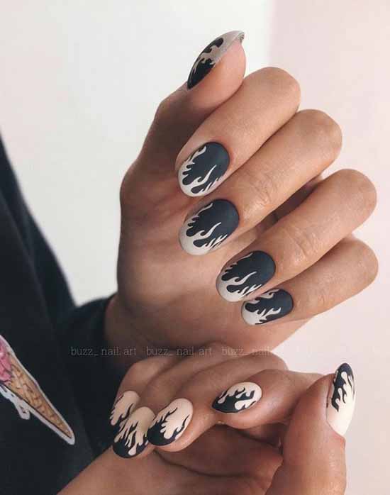 Manucure noir et blanc 2026: photo, top design des ongles
