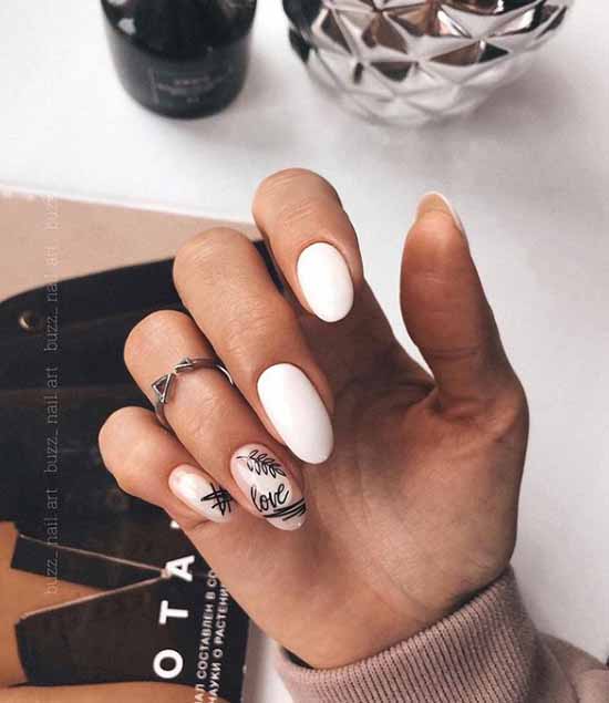 Manucure noir et blanc 2026: photo, top design des ongles