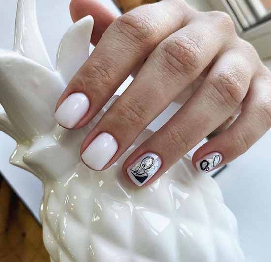 Manucure noir et blanc 2026: photo, top design des ongles