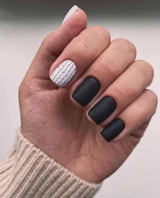 Manucure noir et blanc 2026: photo, top design des ongles