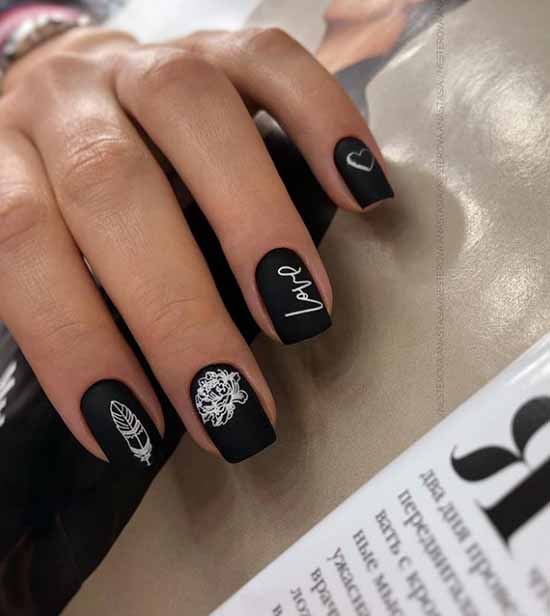 Manucure noir et blanc 2026: photo, top design des ongles