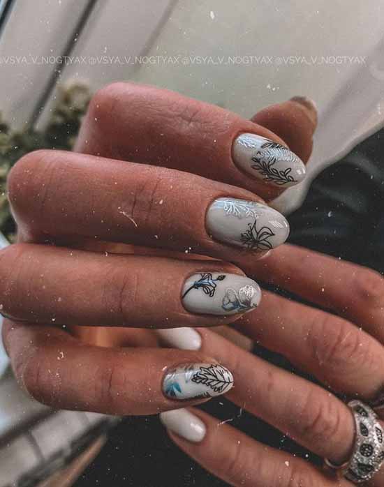 Manucure noir et blanc 2026: photo, top design des ongles