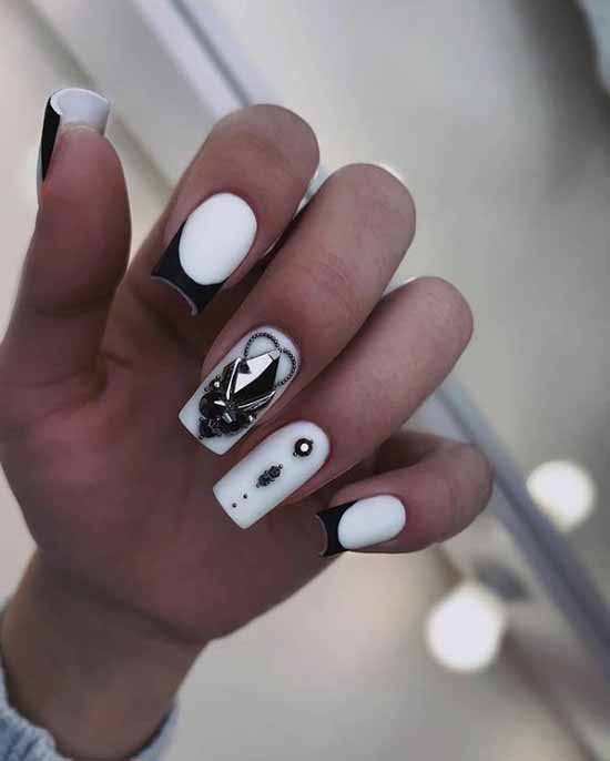 Manucure noir et blanc 2026: photo, top design des ongles