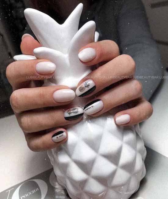 Manucure noir et blanc 2026: photo, top design des ongles