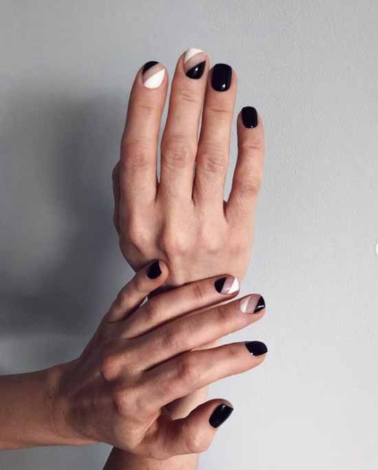 Manucure noir et blanc 2026: photo, top design des ongles