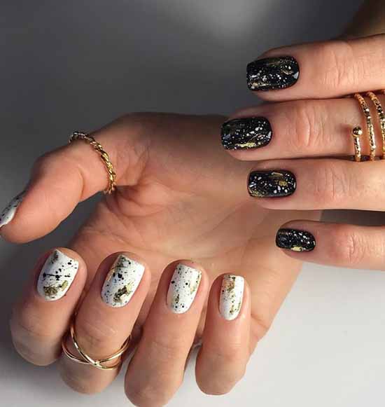 Manucure noir et blanc 2026: photo, top design des ongles