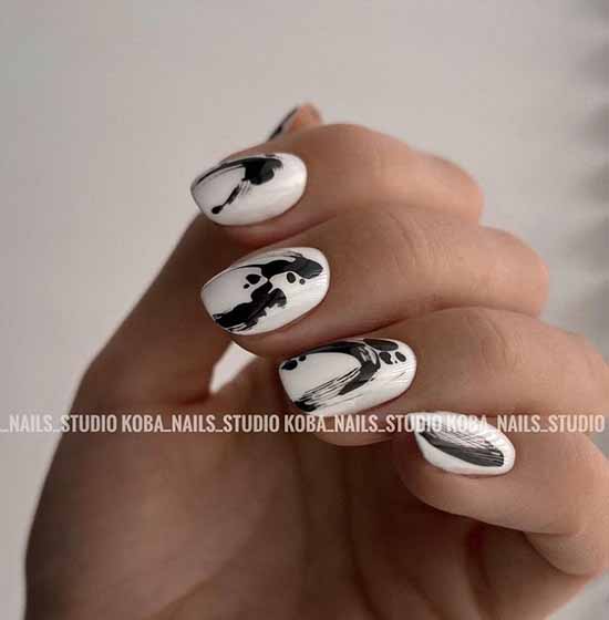 Manucure noir et blanc 2026: photo, top design des ongles