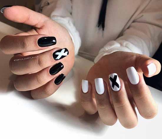 Manucure noir et blanc 2026: photo, top design des ongles