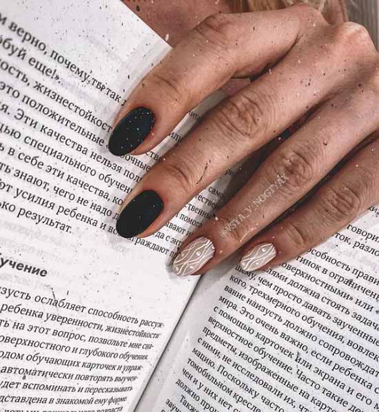 Manucure noir et blanc 2026: photo, top design des ongles