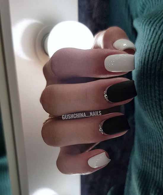 Manucure noir et blanc 2026: photo, top design des ongles