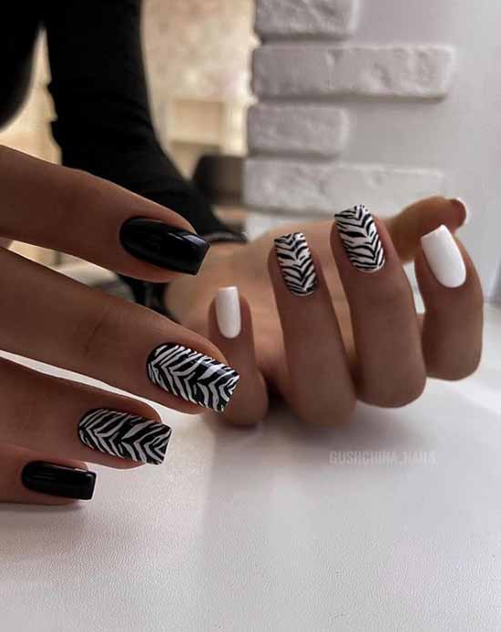 Manucure noir et blanc 2026: photo, top design des ongles