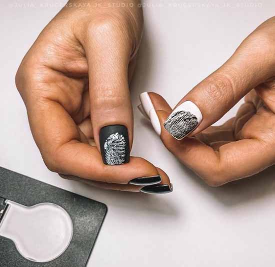 Manucure noir et blanc 2026: photo, top design des ongles