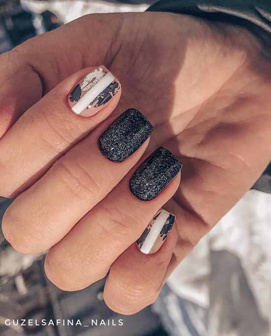 Manucure noir et blanc 2026: photo, top design des ongles