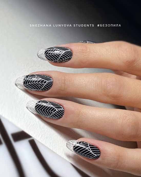 Manucure noir et blanc 2026: photo, top design des ongles