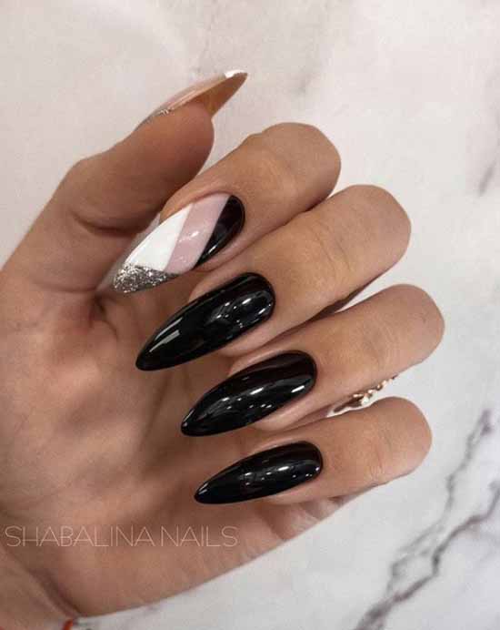 Manucure noir et blanc 2026: photo, top design des ongles
