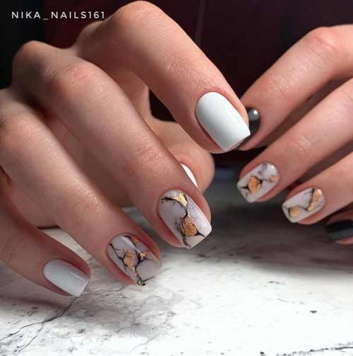 Ongles en marbre gris
