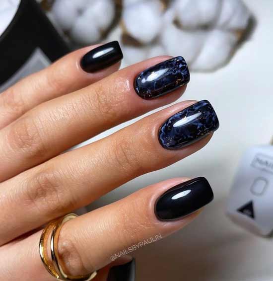 Manucure marbre noir