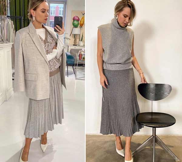 Jupes plissées à la mode