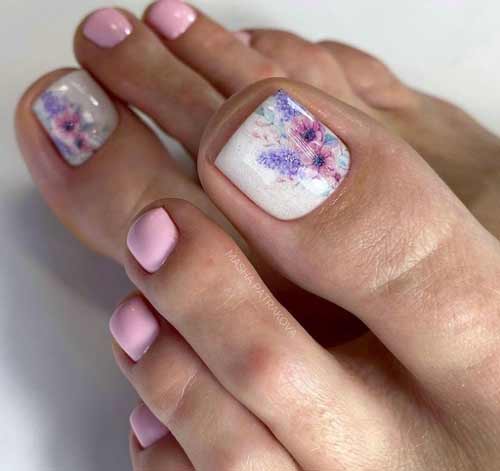 Conception de pédicure avec motif