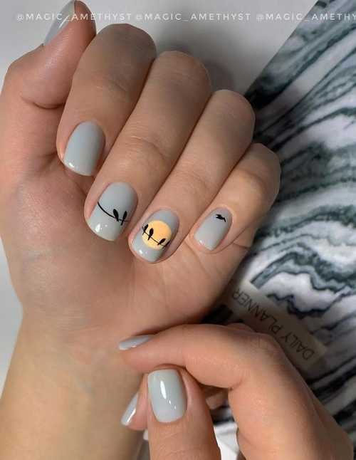 Manucure grise 2025-2026: design, ongles dans les tons gris, photo