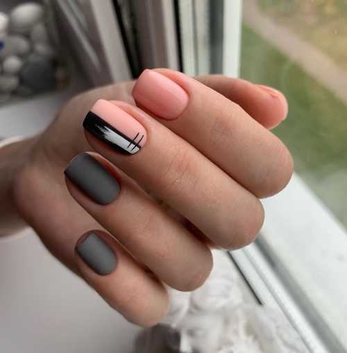 Manucure grise 2025-2026: design, ongles dans les tons gris, photo
