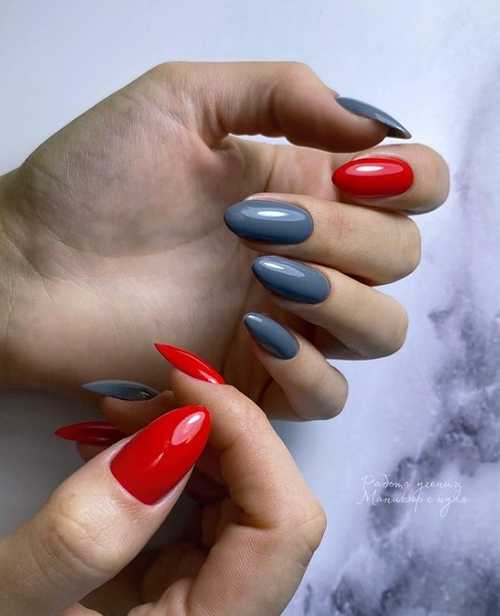 Manucure grise 2025-2026: design, ongles dans les tons gris, photo