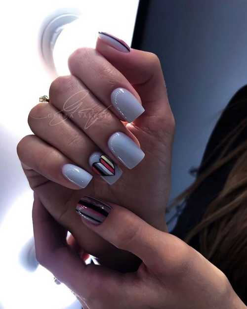 Manucure grise 2025-2026: design, ongles dans les tons gris, photo