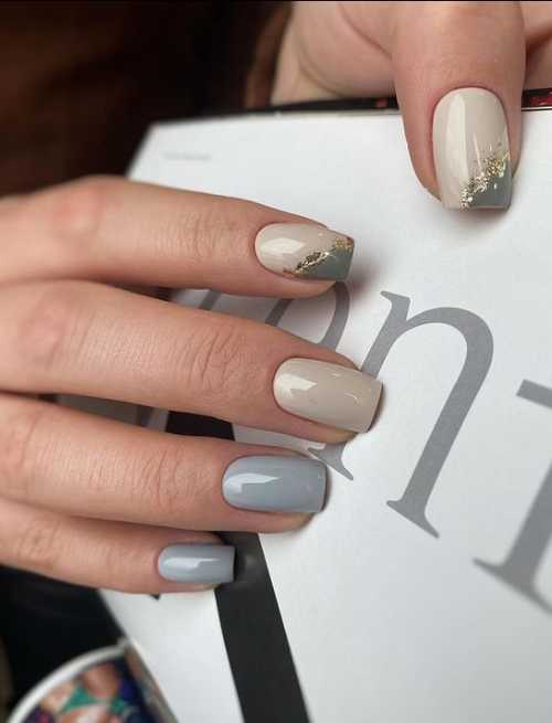 Manucure grise 2025-2026: design, ongles dans les tons gris, photo