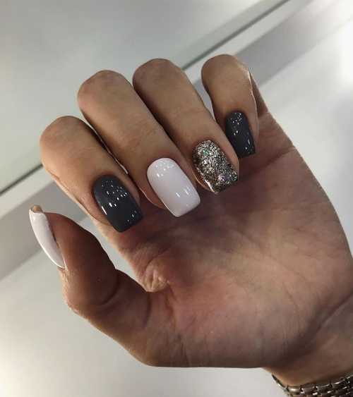 Manucure grise 2025-2026: design, ongles dans les tons gris, photo