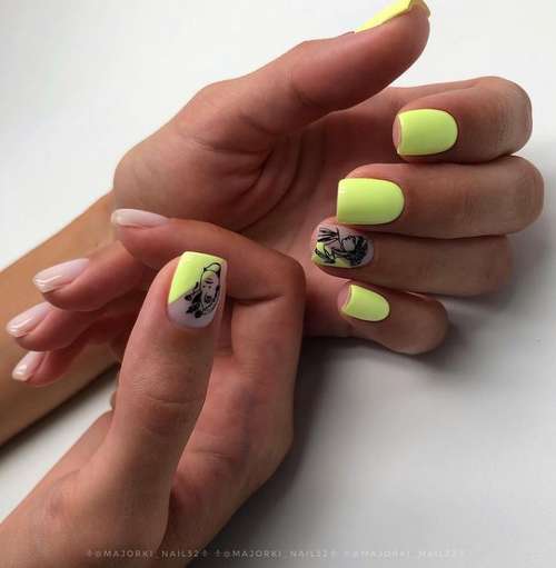 Manucure bicolore: photo, combinaison de deux couleurs dans la conception des ongles