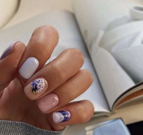 Manucure lilas 2026: belles nouveautés, photo avec design