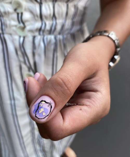 Manucure lilas 2026: belles nouveautés, photo avec design