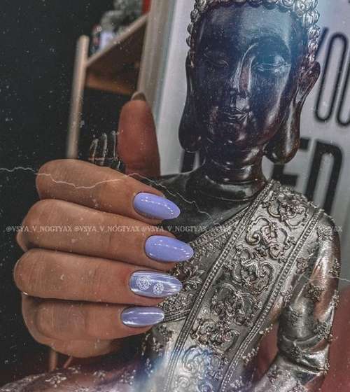 Manucure lilas 2026: belles nouveautés, photo avec design