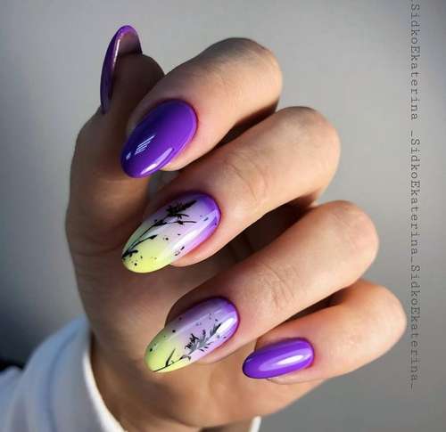 Manucure lilas 2026: belles nouveautés, photo avec design