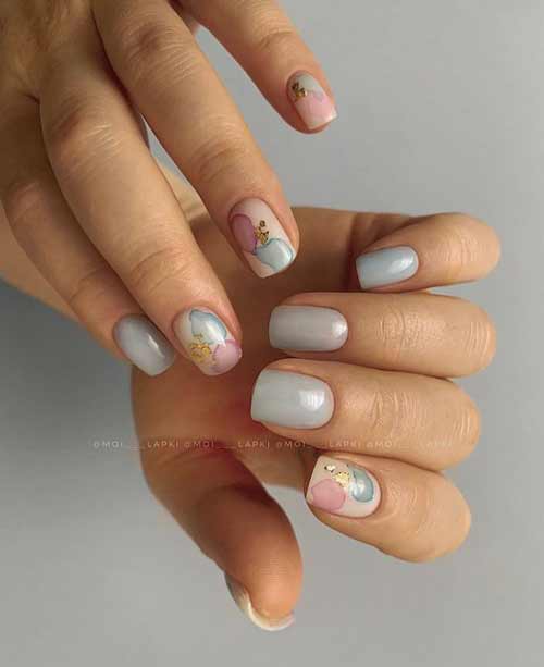 Manucure aquarelle avec des taches