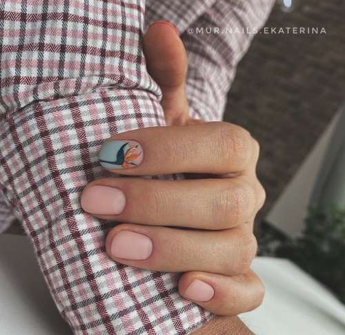 Manucure avec un motif pour les ongles courts: tendances 2026, photos