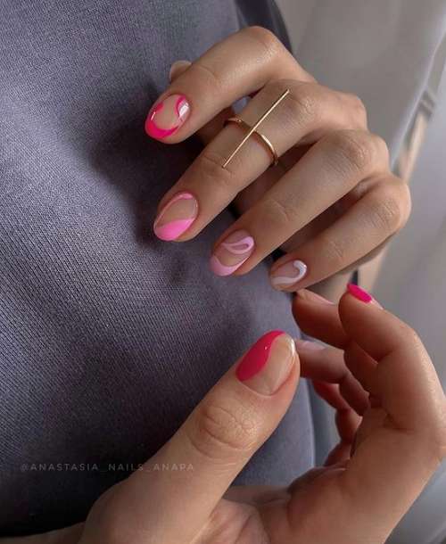 Manucure avec un motif pour les ongles courts: tendances 2026, photos