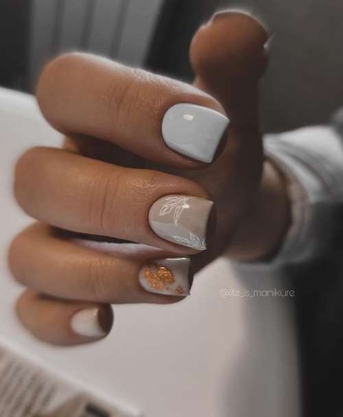 Manucure avec un motif pour les ongles courts: tendances 2026, photos