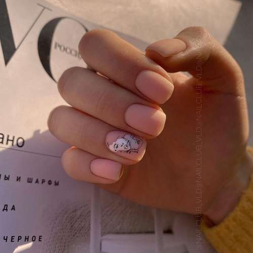 Manucure avec un motif pour les ongles courts: tendances 2026, photos