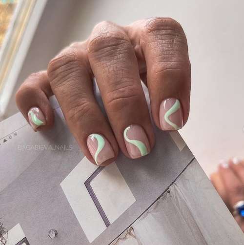 Manucure avec un motif pour les ongles courts: tendances 2026, photos