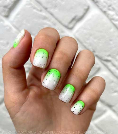 Milky avec manucure couleur néon