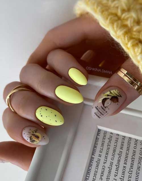 Manucure jaune translucide