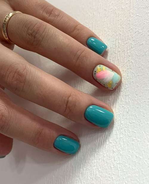 Manucure turquoise 2025-2026: une photo de nouvelles idées, un aperçu des tendances