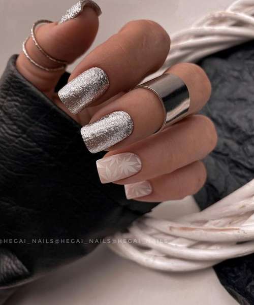 Manucure avec des feuilles: design 2025-2026, nouveaux articles sur la photo